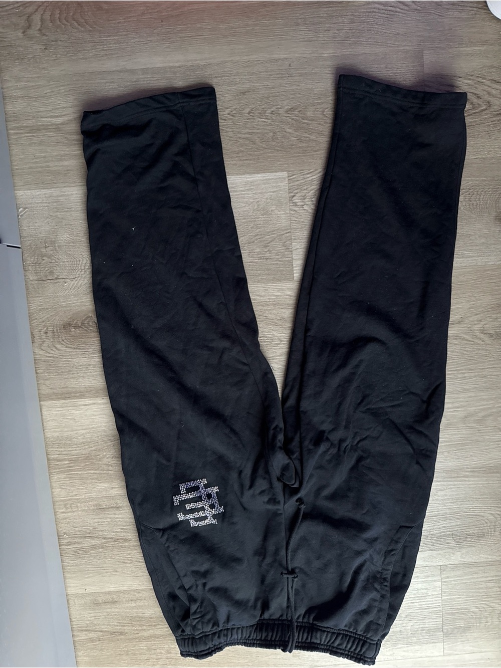 Black eric emanuel Sweatpants with Rhinestone Logo